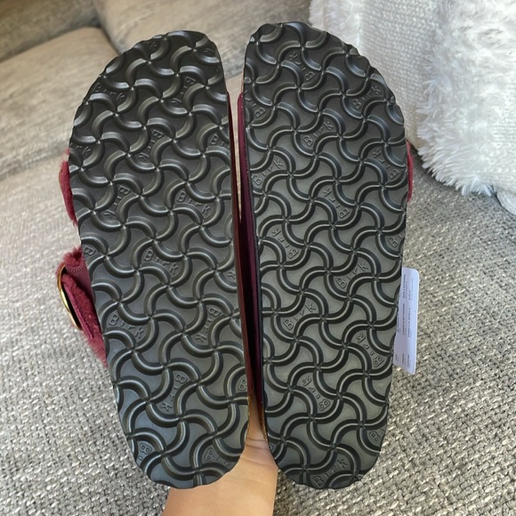 NWT BIRKENSTOCK BIG BUCKLE Leather Arizona Fur Sandals! - Picture 8 of 12